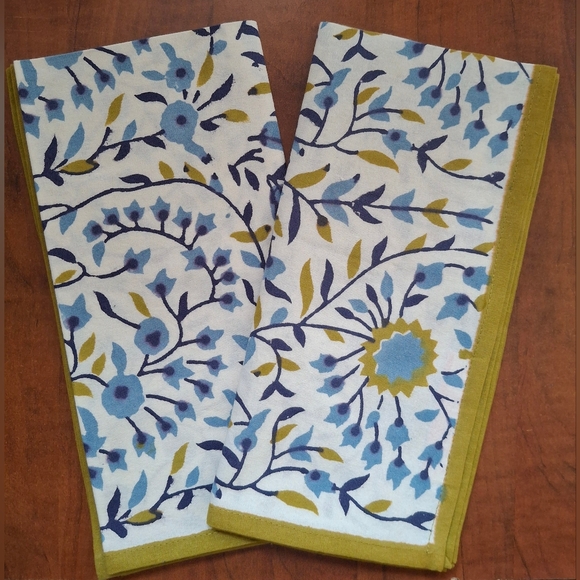 Pomegranate Other - Pomegranate Napkin Set Of 4 Starflower Blue & Ochre